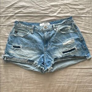 Kancan High Waisted Distressed Denim Shorts 100% Cotton size 27/7